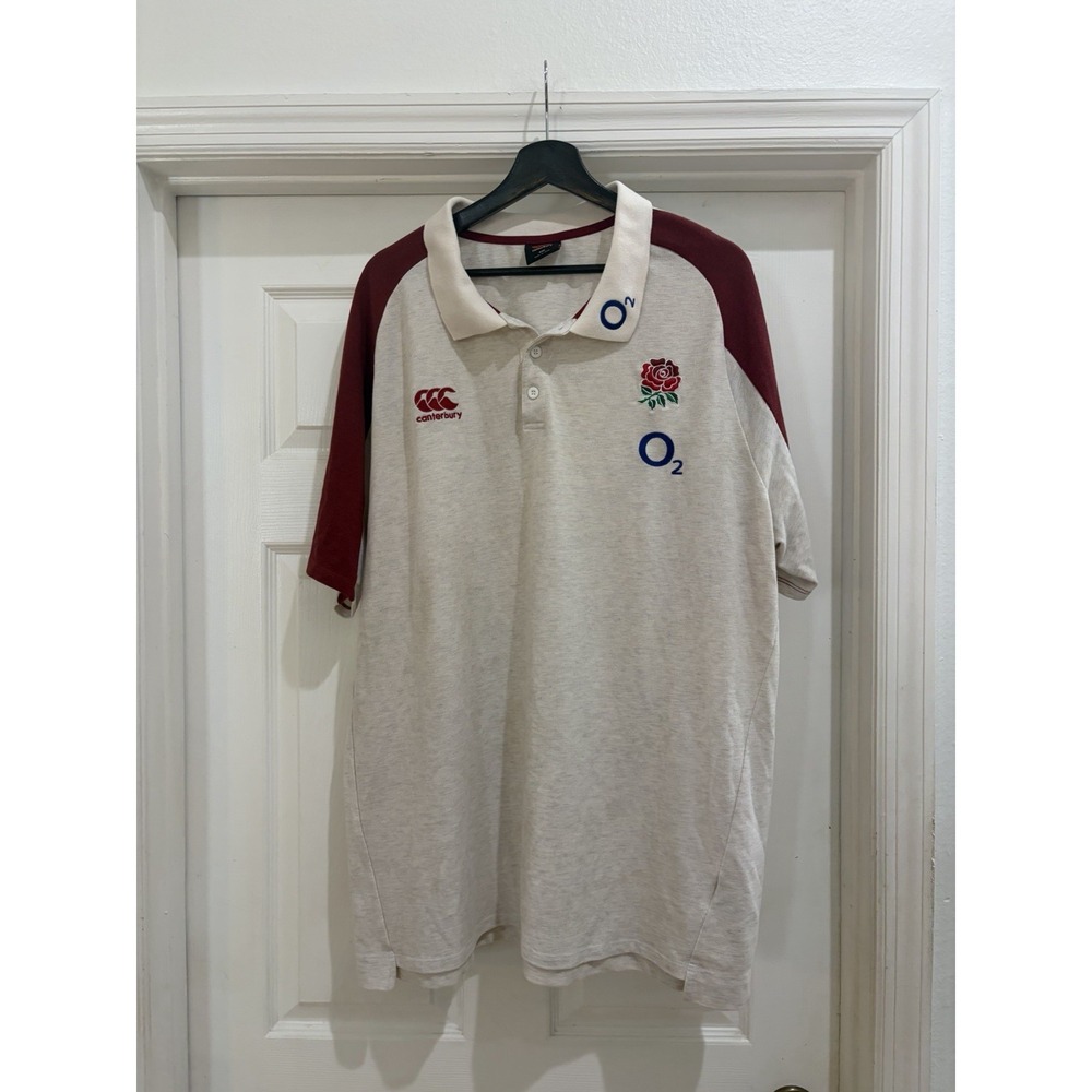 Canterbury England Rugby O2 Polo Shirt Men's 4XL Gray Red
